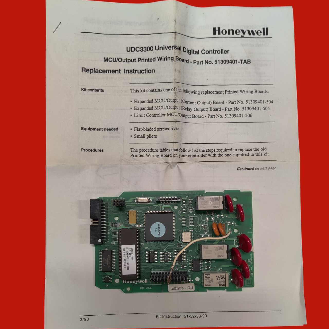 Honeywell 51309401-505 Relay Output Board for UDC3300 Universal Digital Controll