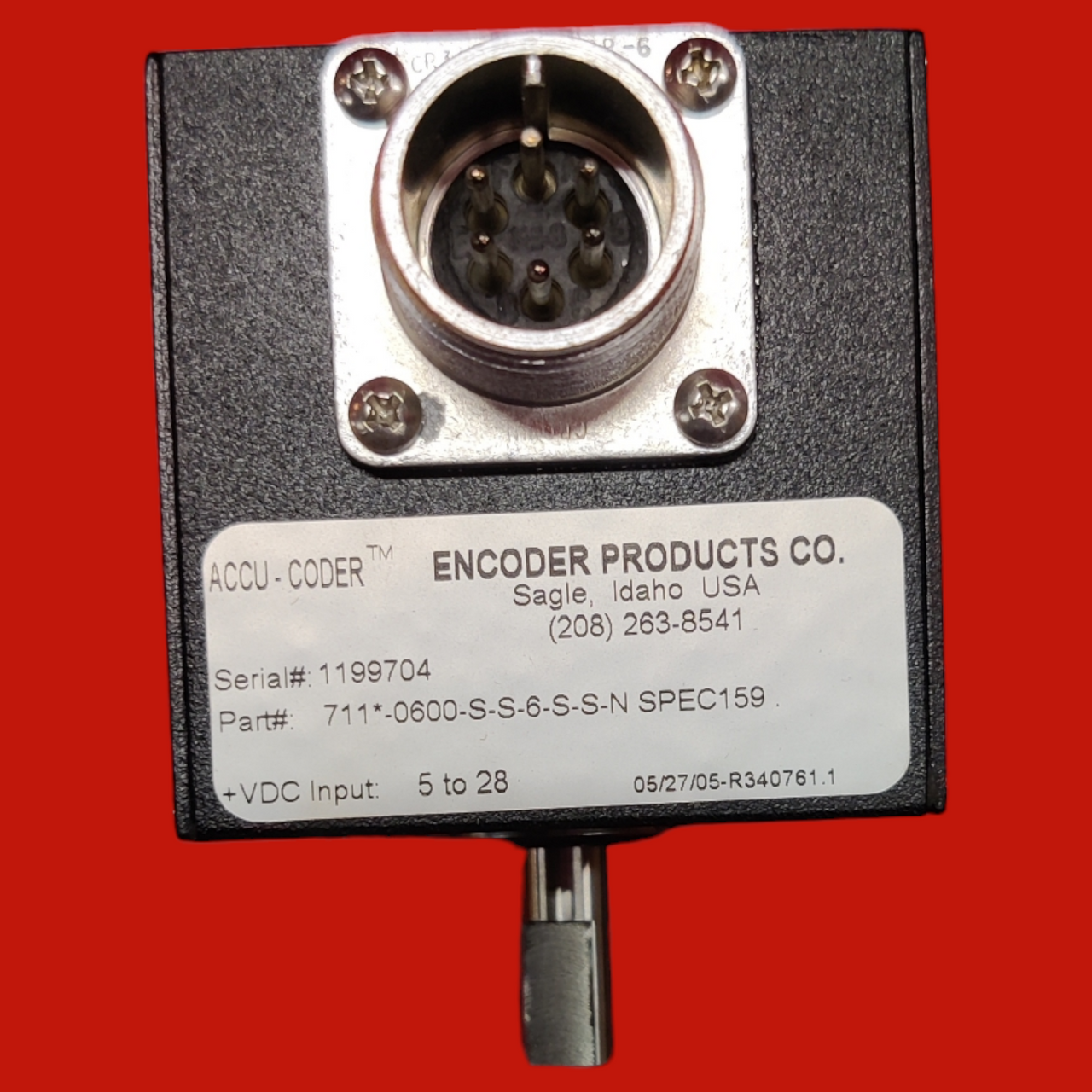 Encoder Products Co.711-0600-S-S-N SPEC159 Model 711 Incremental  Shaft Encoder