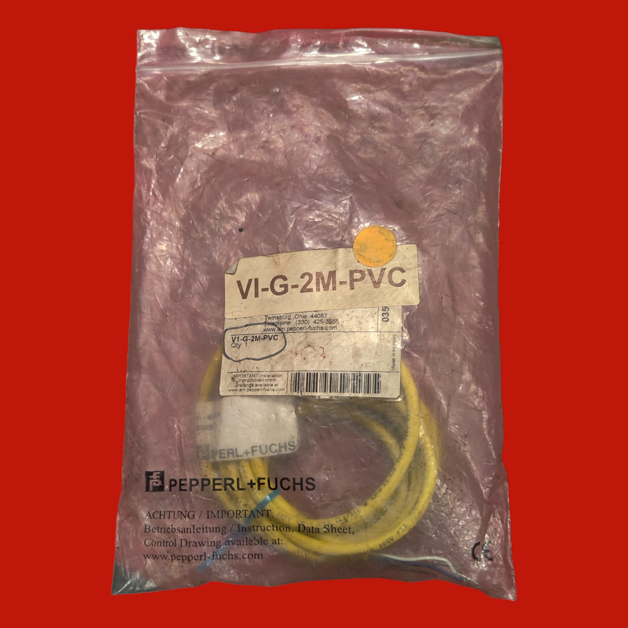 Pepperl + Fuchs Female Cordset, V1-G-2M-PVC