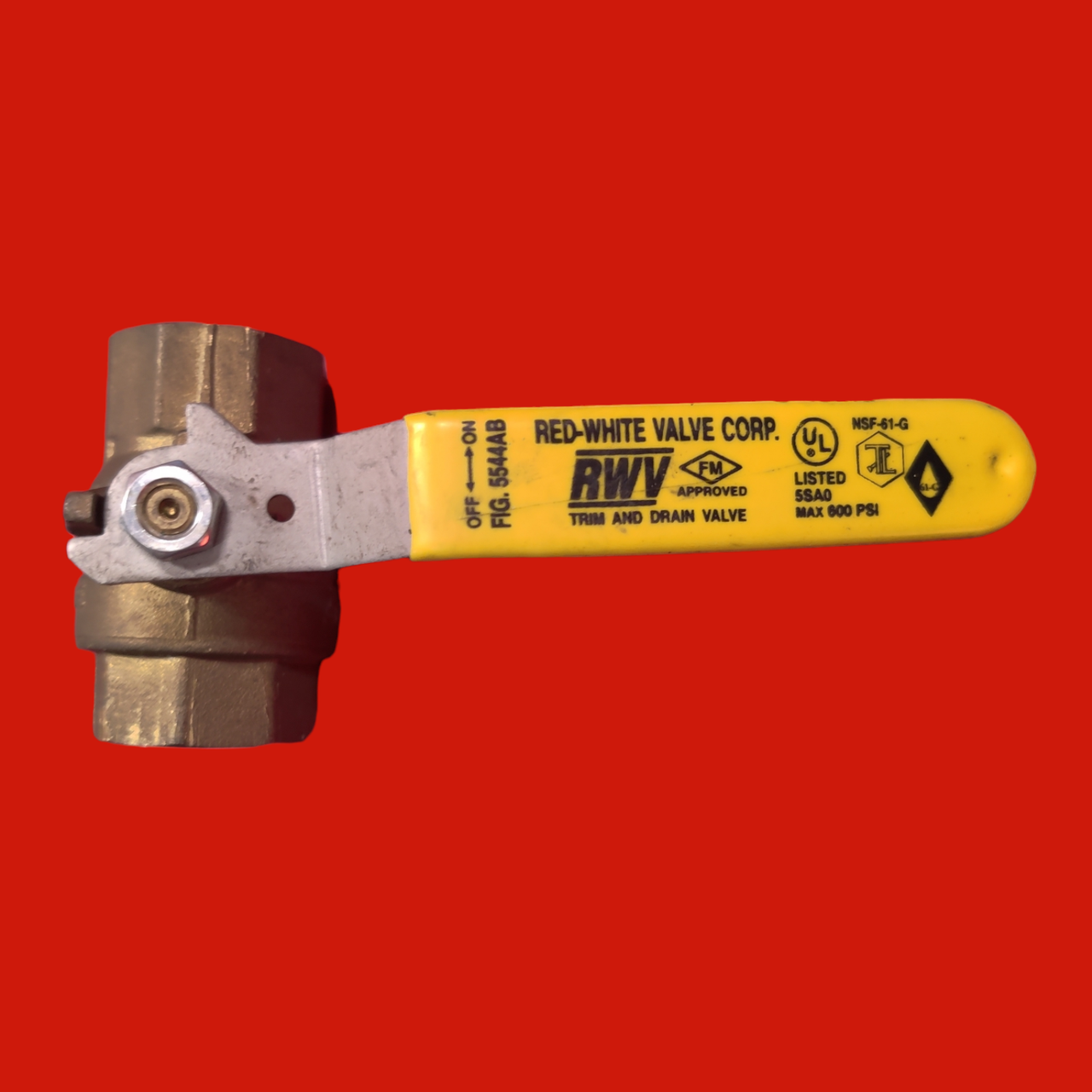 Red-White Valve Corp. 1" LF Brass Full Port Ball Valve, 5544AB