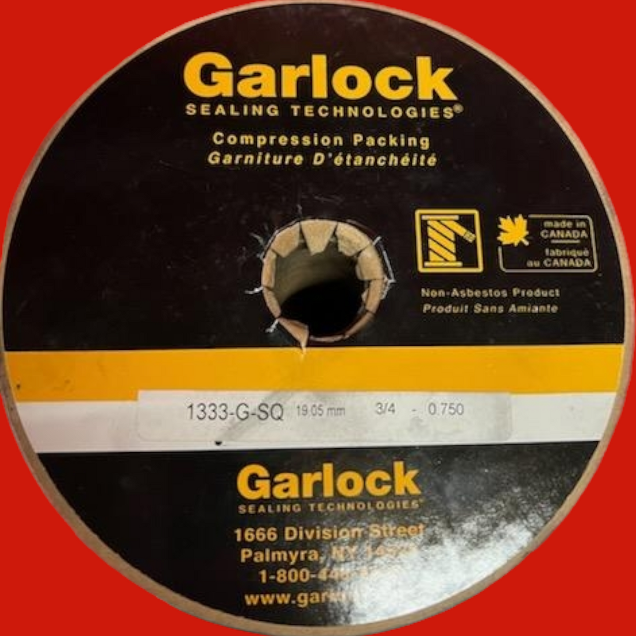 Garlock 133-G-SQ  3/4" Compression Packing