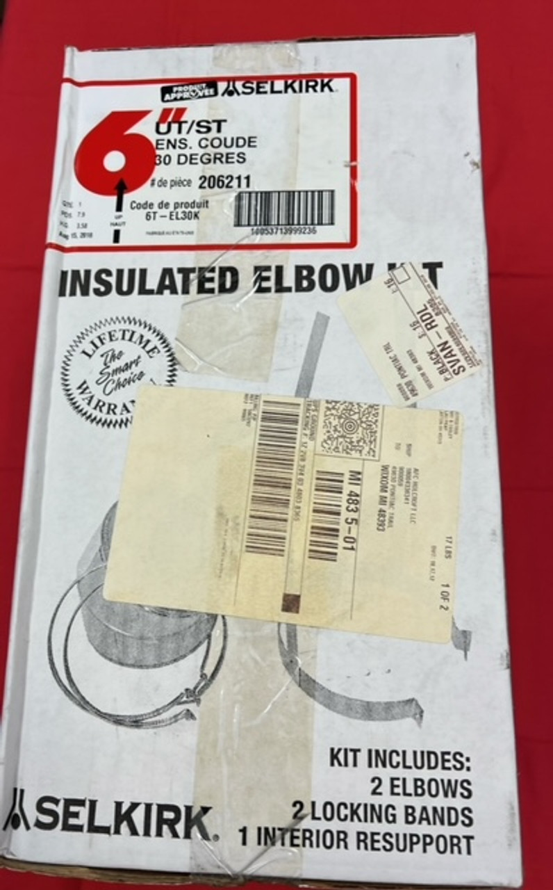 Selkirk 206211, Insulated 6" 30 Degree Elbow Kit 