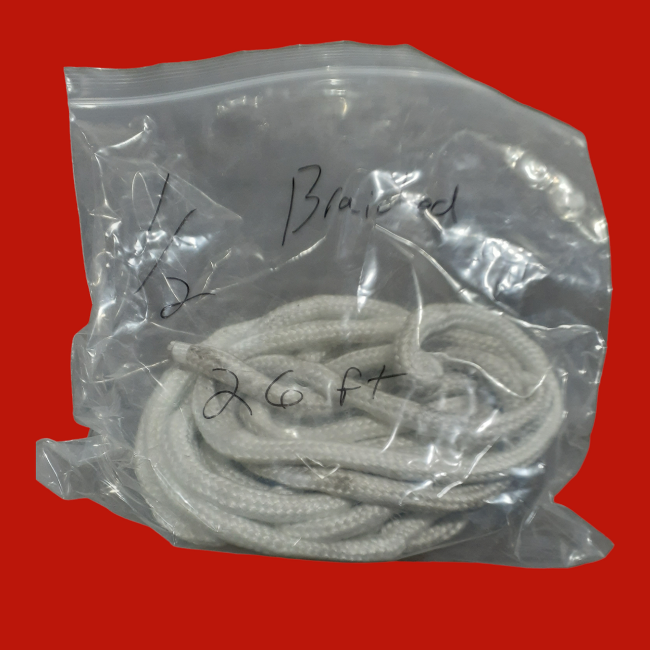High Temp 1/2" Braided Rope, 26 Ft 2300F