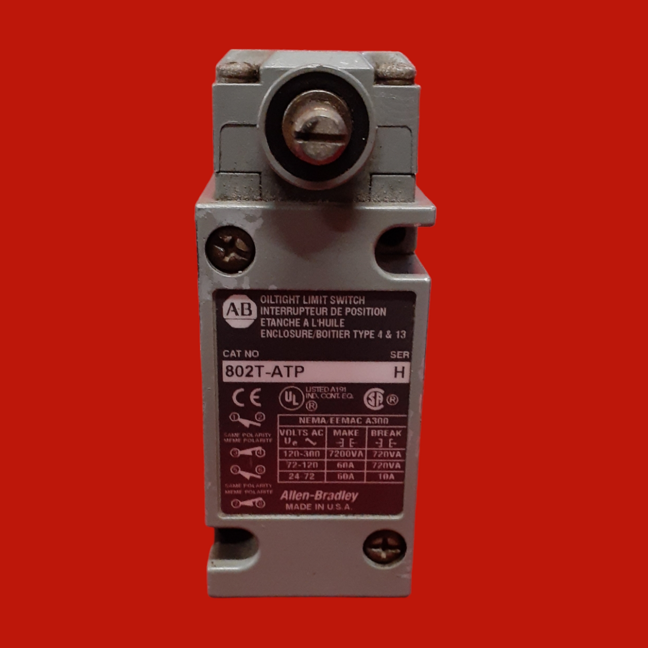 Allen-Bradley Oiltight Limit Switch, 802T-ATP Series H