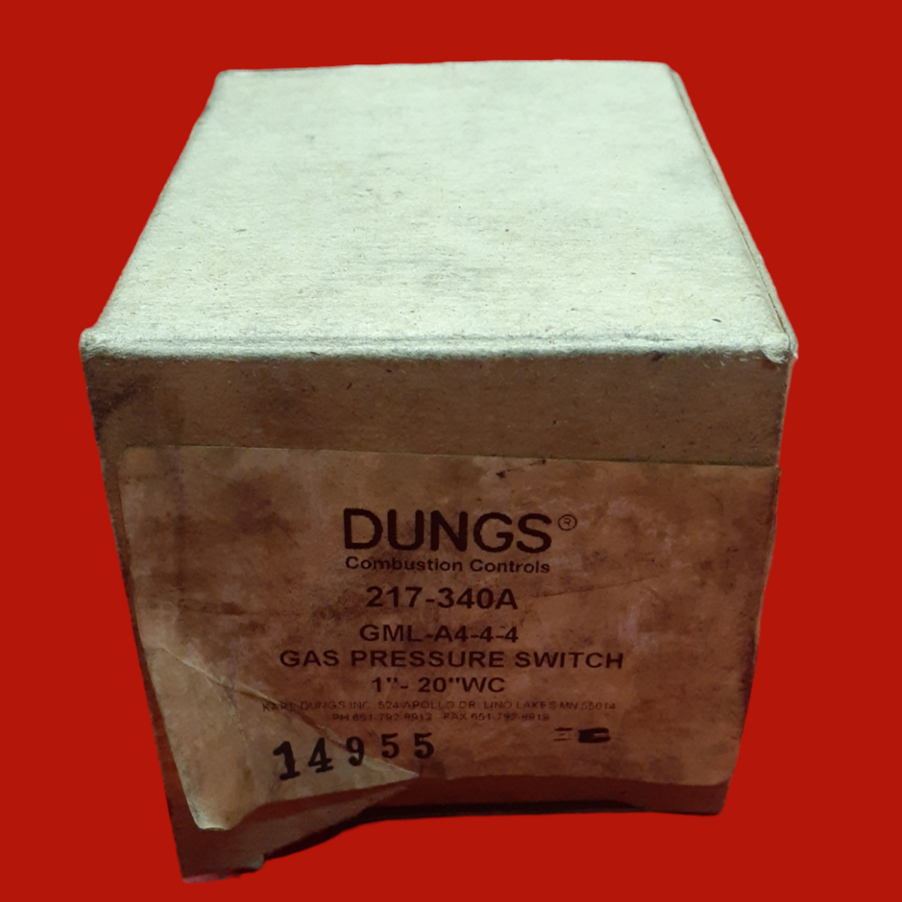 Dungs 217-340A (266945) Gas Pressure Switch 1" - 20" WC