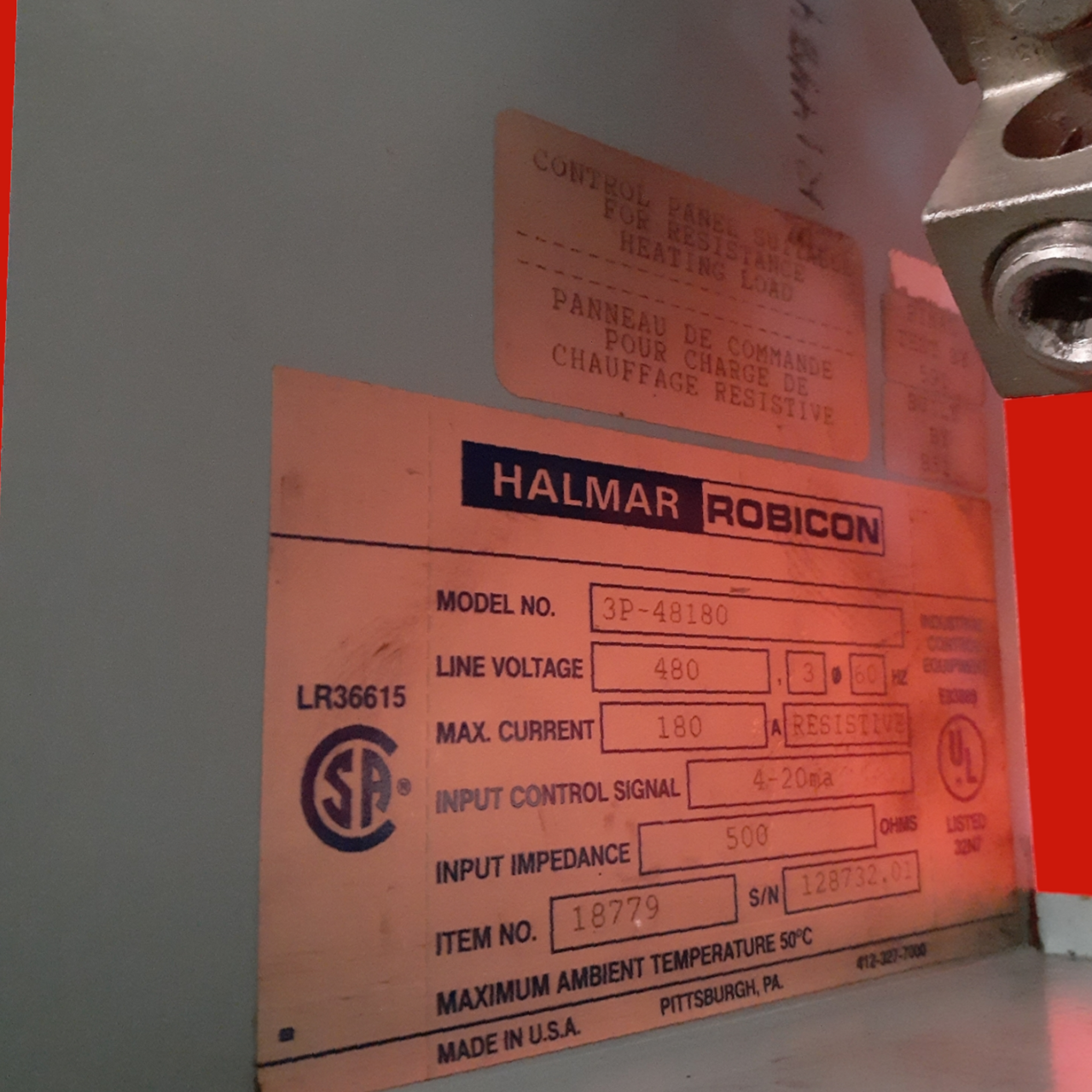Halmar Robicon SCR Power Controller, 3P-48180