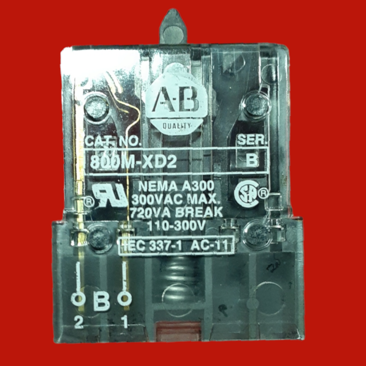 Allen Bradley 22mm Contact Block 800M PB, Series B, 800M-XD2