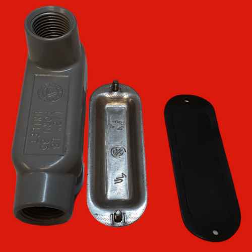 Appleton LB50-A 1/2" Aluminum Lb-Type Conduit Body with Back Cover Plate Appleton LB50-A 1/2" Aluminum Lb-Type Conduit Body with Back Cover Plate