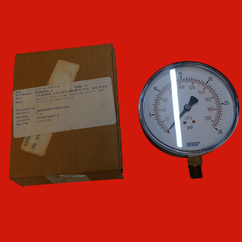 Wika 9768076 Type 111.10 4" Bourdon Tube Pressure Gauge Wika 9768076 Type 111.10 4" Bourdon Tube Pressure Gauge