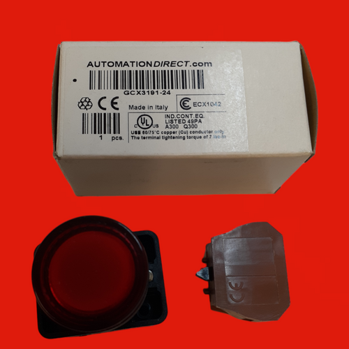 Automation Direct GCX3191-24 22mm Red Illuminated Push Button, Push ON, Push OFF Automation Direct GCX3191-24 22mm Red Illuminated Push Button, Push ON, Push OFF