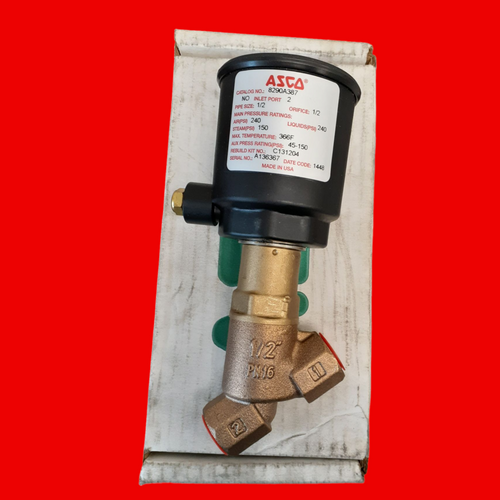 Asco 8290A387 Angle Body Multi-Purpose Bronze Valve, 2/2, 1/2" NPT