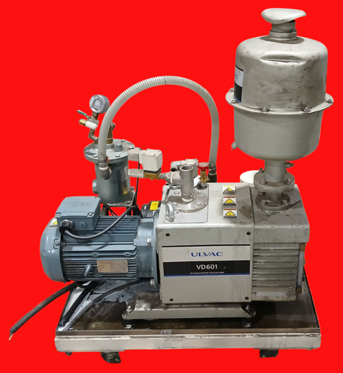 Ulvac Oil Sealed Rotary Vacuum Pump VD601 W/ Ulvac Oil Mist Trap TM-2 Assembly 