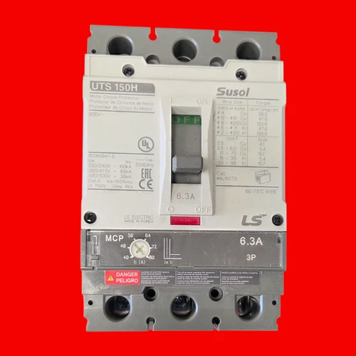 LS Electric Molded Case Circuit Breaker, 3 Pole, 6.3A | 02070518UL