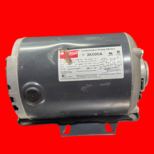 Dayton 1/2 HP Carbonator Pump Motor, 1725 Nameplate RPM, 115/230 Voltage, 48YZ Frame, 3K090A