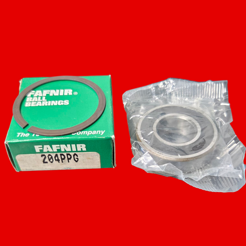 Fafnir 204PPG Radial/Deep Groove Ball Bearing - Straight Bore, 20 mm ID, 47 mm OD, 14 mm Width, Double Sealed, With Snap Ring
