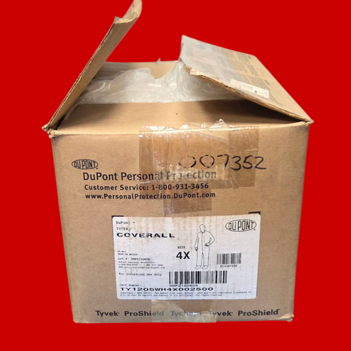 Dupont Tyvek TY120SWH4X002500 Coveralls Size 4X Box of 25