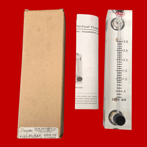 Dwyer VFB-50-BV Visi-Float Flowmeter, 0.3-3 SCFH Air