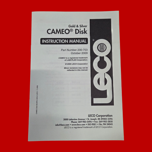 LECO 812-343 Cameo Disk Platinum GOLD for Pre-Polishing Soft Alloys and Non-Ferrous Metals, 200MM