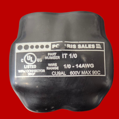 NSI Polaris IT 1/0 2-Port Black Multi-Tap Pre-Insulated Connector, 1/0 – 6 AWG