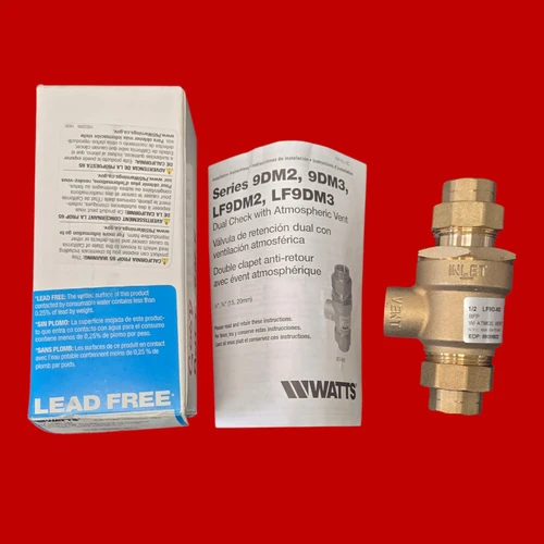 Watts LF9D-M3 1/2" Lead Free Forged Brass Dual Check Valve 