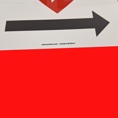 Accuform MFSD417 AED Automated External Defibrillator with Heart & Right Arrow Graphic Symbols Sign 10"x14", Aluminum