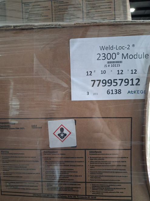 Alkegen Weld-Loc-2 2300 Deg. 10x12x12 Module 12# Density- Box of 3