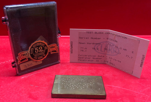 Rockwell Hardness Test Block X:77.9-HR:E/R:1.0 