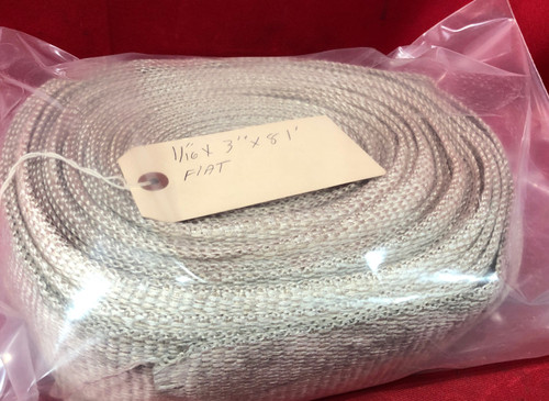 1/16" x 3" x 81' Braided Flat Gasket Ceramic Fiber Rope