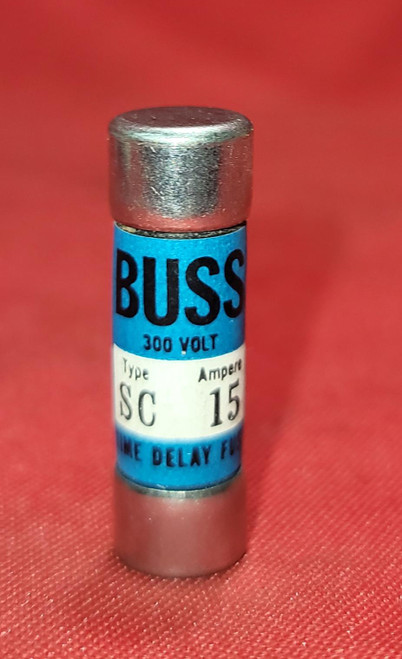 Bussman SC-15  15A Cylindrical Time Delay Melamine Fuse Pk of 4