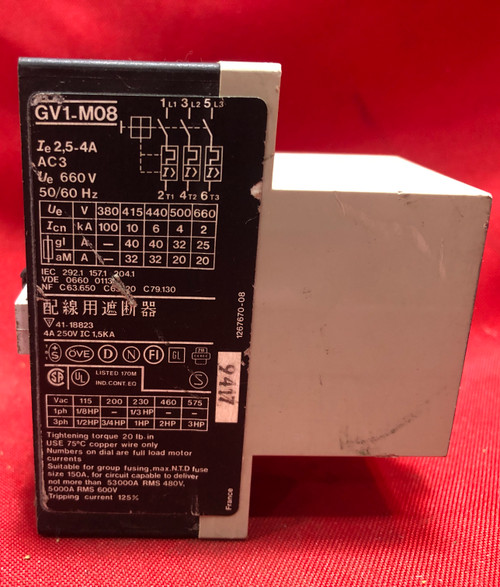 Telemecanique GV1-M08 Motor Protector 