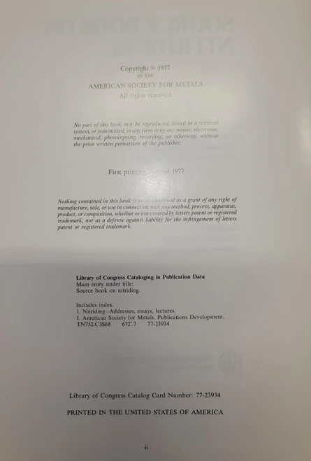 ASM Source Book On Nitriding 