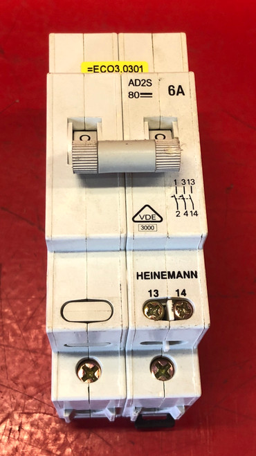 Heinemann AD2S-Y3-6 AD2S-B3B2-LO-DN-H-A-61 2P 6A 80V-DC Circuit Breaker