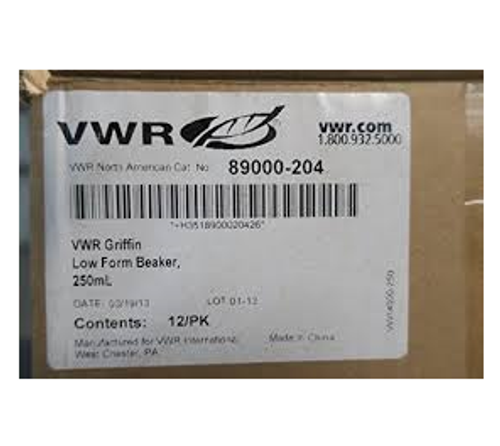 VWR 8900-204 Low Form Griffin Beakers 12 per box