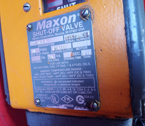 Maxon 200SMM11-AA11-BB*1A0 (808-1) 2" Safety Shut-Off Valve - Manual Reset