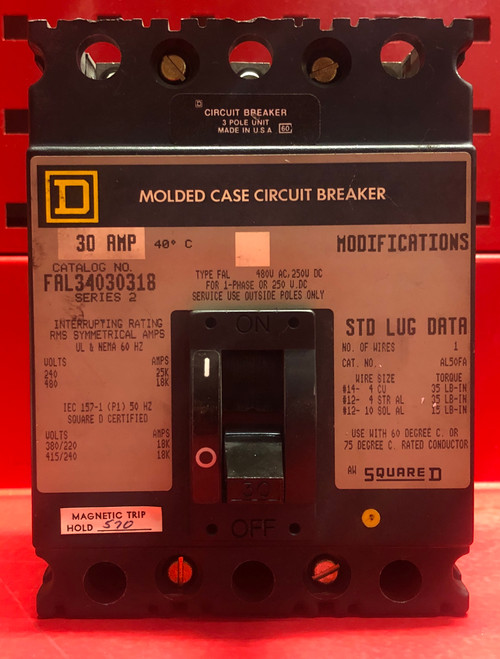 Square D FAL34030318 30 AMP Molded Case Circuit Breaker
