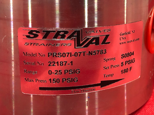 Straval PRS07I-07T-N5783 Stainless Steel Low Pressure, In-Line Pressure Regulator (Reducing Valve)
