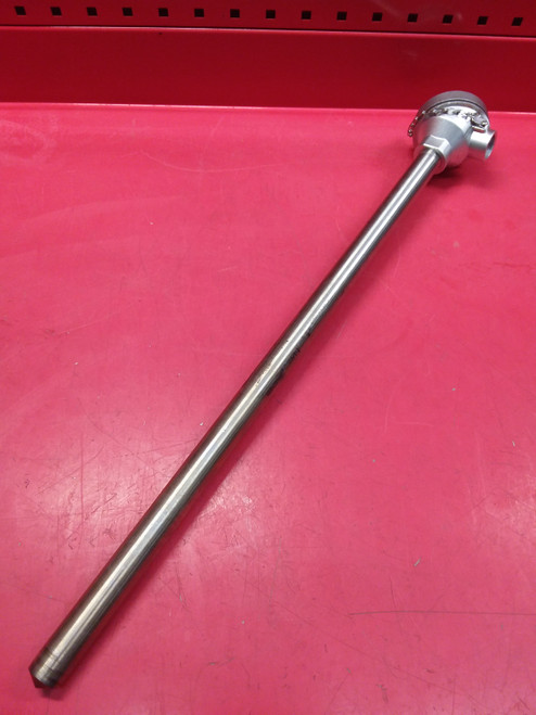 Type J Thermocouple Assembly w/ 23-3/8"L x 1-1/16"Dia. 316SS Protection Tube  Type J Thermocouple Assembly w/ 23-3/8"L x 1-1/16"Dia. 316SS Protection Tube