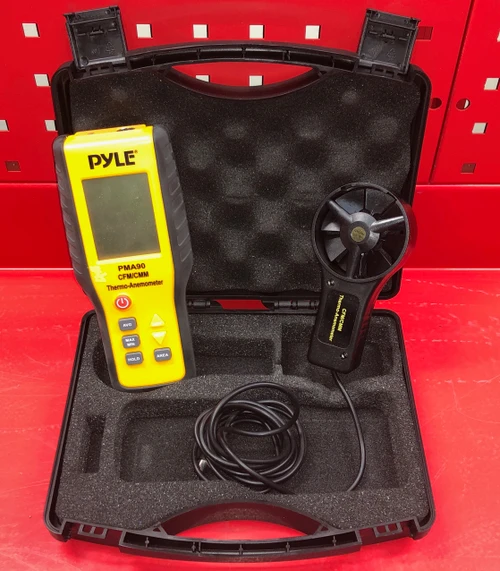Pyle PMA90 CFM/CMM Thermo-Anemometer - Air Velocity (Wind), Air Flow (Volume) and Temperature Meter