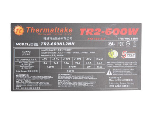 Thermaltake TR2 600W 12V V2.2 Power Supply