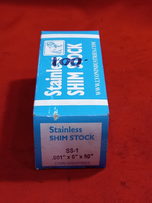 Lyon Industries SS-1 .001", 6" x 50" Stainless Steel Shim