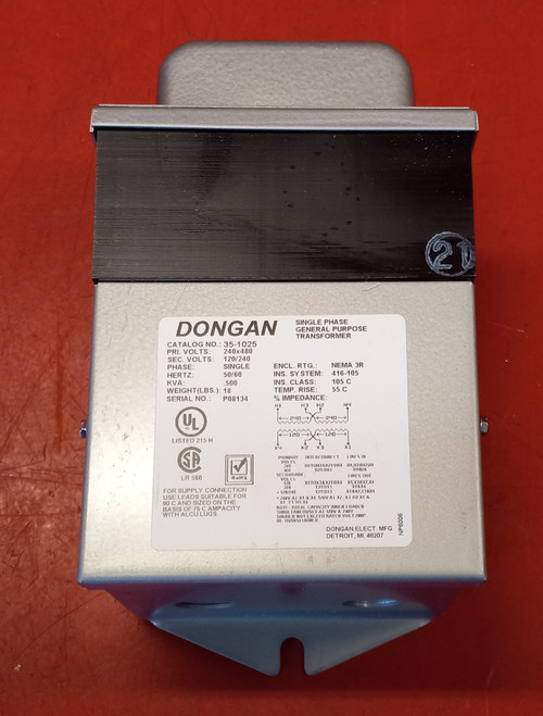 Dongan 35-1025  General Purpose Transformer Dongan 35-1025  General Purpose Transformer
