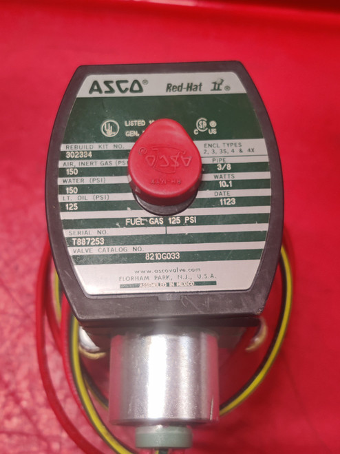 ASCO 8210G033 Red Hat Brass Solenoid Valve