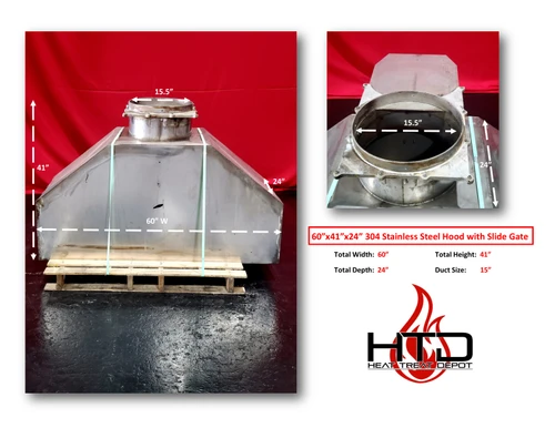 60"‚ x 41"‚x 24"‚ 304 Stainless Steel Hood with Slide Gate