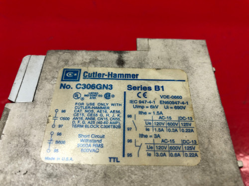 Eaton Cutler Hammer C306GN3 Series B1 Overload Relay