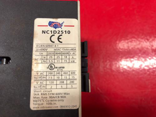 US BREAKER NC1D2510 120V-AC 25A AMP CONTACTOR