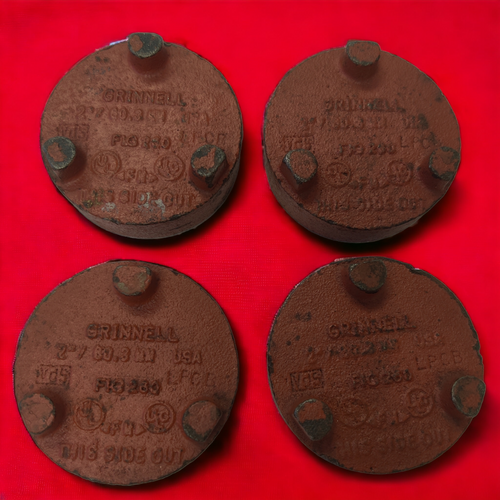 Grinnell Fire Protection 2" Cast End Caps, FIG. 260, Lot of 4
