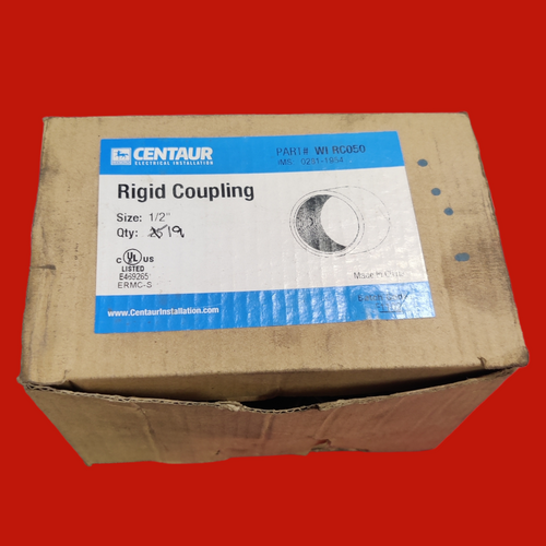 Centaur WI RC050 1/2" Rigid Steel Coupling, Box of 19 Centaur WI RC050 1/2" Rigid Steel Coupling, Box of 19