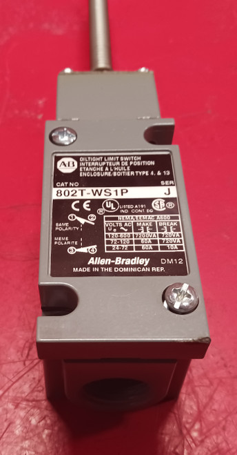 Allen Bradley 802T-WS1P, Series J Oiltight Limit Switch