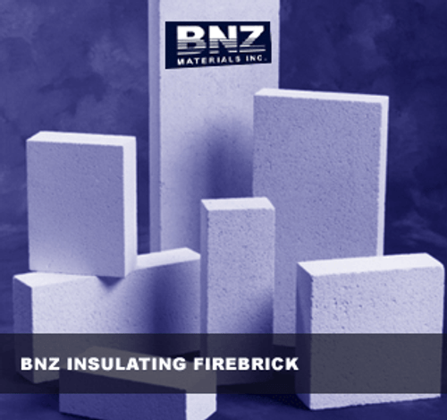 BNZ Materials 9 x 4.5 x 2.5 - 1.875" 2300°F #1 Wedge Insulating Firebrick - 12ct Box