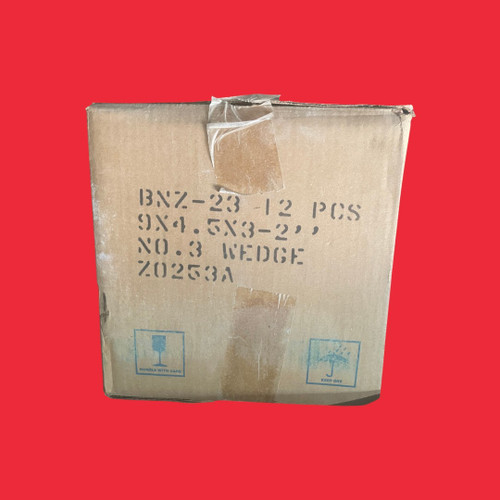 BNZ Materials 9 x 4.5 x 3-2 " 2300°F #3 Wedge Insulating Firebrick - 12ct Box